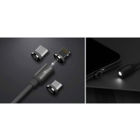 Кабель Remax RC-095i Magnetic USB-A to Lightning 1м gray
