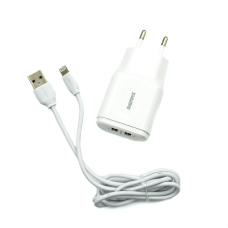 Зарядний пристрій Remax RP-U22 12W 2.4A 2USB-A з кабелем A-L white
