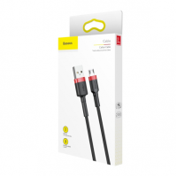 Кабель Baseus Cafule USB-A to Micro USB 7.5W 1.5A 2м (CAMKLF-C91) black red