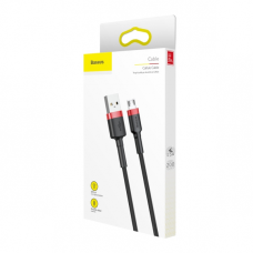 Кабель Baseus Cafule USB-A to Micro USB 7.5W 1.5A 2м (CAMKLF-C91) black red