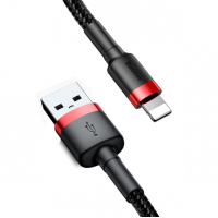 Кабель Baseus Cafule USB-A to Lightning 12W 1.5A 2м (CALKLF-C19) black red
