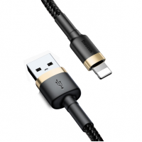 Кабель Baseus Cafule USB-A to Lightning 12W 1.5A 2м (CALKLF-CV1) black gold