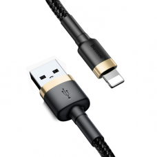 Кабель Baseus Cafule USB-A to Lightning 12W 1.5A 2м (CALKLF-CV1) black gold