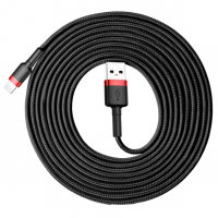 Кабель Baseus Cafule USB-A to Lightning 18W 2.1A 3м (CALKLF-R91) black red