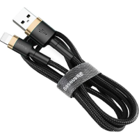 Кабель Baseus Cafule USB-A to Lightning 20W 2.4A 1м (CALKLF-BV1) black gold