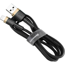 Кабель Baseus Cafule USB-A to Lightning 20W 2.4A 1м (CALKLF-BV1) black gold