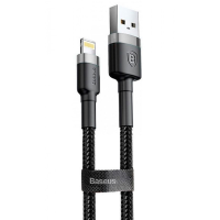 Кабель Baseus Cafule USB-A to Lightning 20W 2.4A 1м (CALKLF-BG1) black gray