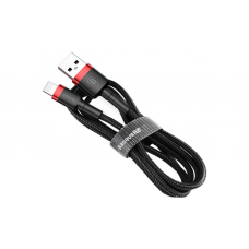 Кабель Baseus Cafule USB-A to Lightning 20W 2.4A 1м (CALKLF-B19) black red