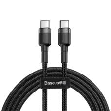 Кабель Baseus Cafule Type-C to Type-C 60W 3A 2м (CATKLF-HG1) black gray