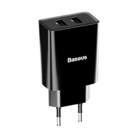 Зарядний пристрій Baseus Speed Mini Dual U 10.5W 2.1A 2USB-A (CCFS-R01) black