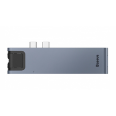 USB HUB adapter Baseus thunderbolt C+Pro 7в1 smart docking station gray