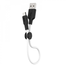 Кабель Hoco X21 Plus Silicone USB-A to Micro USB 12W 2.4A 0.25м black white