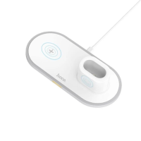 Бездротовий зарядний пристрій Hoco CW21 3в1 15W white