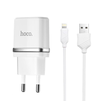 Зарядний пристрій Hoco C11 5W 1A USB-A з кабелем A-L white