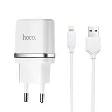 Зарядний пристрій Hoco C11 5W 1A USB-A з кабелем A-L white
