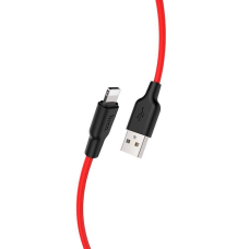 Кабель Hoco X21 Plus Silicone USB-A to Lightning 1м red black