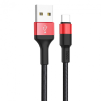 Кабель Hoco X26 USB-A to Type-C 1м black red