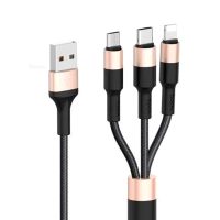 Кабель Hoco X26 3в1 2A 1м black gold
