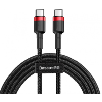 Кабель Baseus Cafule Type-C to Type-C 60W 3A 2м (CATKLF-H91) black red