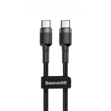 Кабель Baseus Cafule Type-C to Type-C 60W 3A 1м (CATKLF-GG1) black gray
