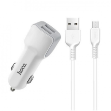 АЗП Hoco Z23 12W 2.4A 2USB-A з кабелем A-M white