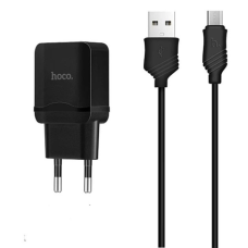 Зарядний пристрій Hoco C22A 12W 2.4A USB-A з кабелем A-M black