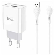 Зарядний пристрій Hoco C81A 10.5W 2.1A USB-A з кабелем A-L white
