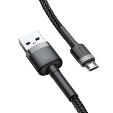 Кабель Baseus Cafule USB-A to Micro USB 12W 2.4A 1м (CAMKLF-BG1) black gray