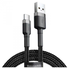 Кабель Baseus Cafule USB-A to Type-C 15W 3A 1м (CATKLF-BG1) black gray