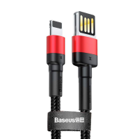 Кабель Baseus Cafule Special Edition USB-A to Lightning 20W 2.4A 1м (CALKLF-G91)  black red