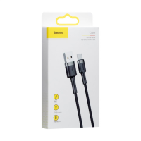 Кабель Baseus Cafule USB-A to Type-C 15W 3A 0.5м (CATKLF-AG1) black gray