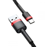 Кабель Baseus Cafule USB-A to Type-C 15W 3A 1м (CATKLF-B91) black red