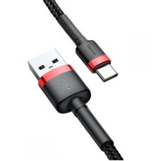 Кабель Baseus Cafule USB-A to Type-C 15W 3A 1м (CATKLF-B91) black red