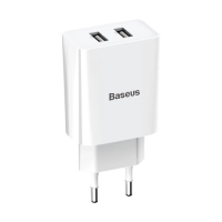 Зарядний пристрій Baseus Speed Mini Dual U 10.5W 2.1A 2USB-A (CCFS-R02) white