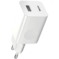 Зарядний пристрій Baseus Wall Charging 24W 3A USB-A (CCALL-BX02) white