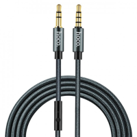 Audio кабель AUX Hoco UPA04 3.5мм з мікрофоном 1м black
