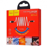 Кабель Hoco X21 Plus Silicone USB-A to Micro USB 12W 2.4A 1м black blue