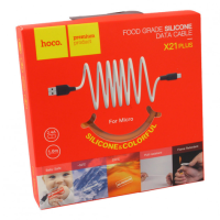 Кабель Hoco X21 Plus Silicone USB-A to Micro USB 12W 2.4A 1м black orange