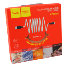 Кабель Hoco X21 Plus Silicone USB-A to Micro USB 12W 2.4A 1м black orange
