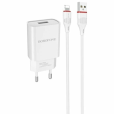 Зарядний пристрій Borofone BA20A 10.5W 2.1A USB-A з кабелем A-L white