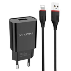 Зарядний пристрій Borofone BA20A 10.5W 2.1A USB-A з кабелем A-L black