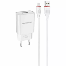 Зарядний пристрій Borofone BA20A 10.5W 2.1A USB-A з кабелем A-M white