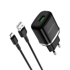 Зарядний пристрій Borofone BA36A 18W 3A USB-A з кабелем A-M black