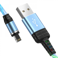 Кабель Hoco U90 Magnetic Ingenious Streamer USB-A to Lightning 10W 2A 1м blue