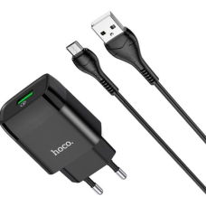 Зарядний пристрій Hoco C72Q 18W 3A USB-A з кабелем A-M black