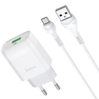 Зарядний пристрій Hoco C72Q 18W 3A USB-A з кабелем A-M white