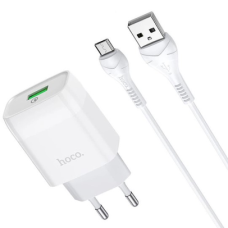 Зарядний пристрій Hoco C72Q 18W 3A USB-A з кабелем A-M white