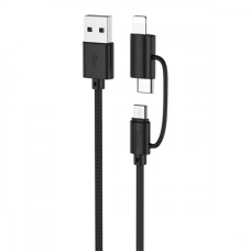 Кабель Hoco X41 Multi-way 3в1 2.4A 1м black