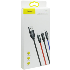 Кабель Baseus Three Primary Colors 3в1 18W 3.5A 1.2м black
