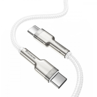 Кабель Baseus Cafule Metal Type-C to Type-C 100W 5A 2м (CATJK-D02) white